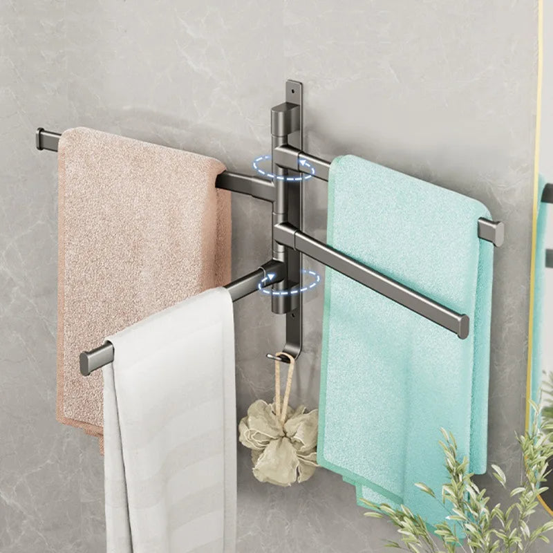 Modern Swivel Towel Rack With Four Arms
