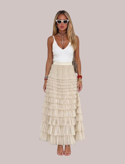 Tulia Tulle Skirt | Flowy Layered Midi