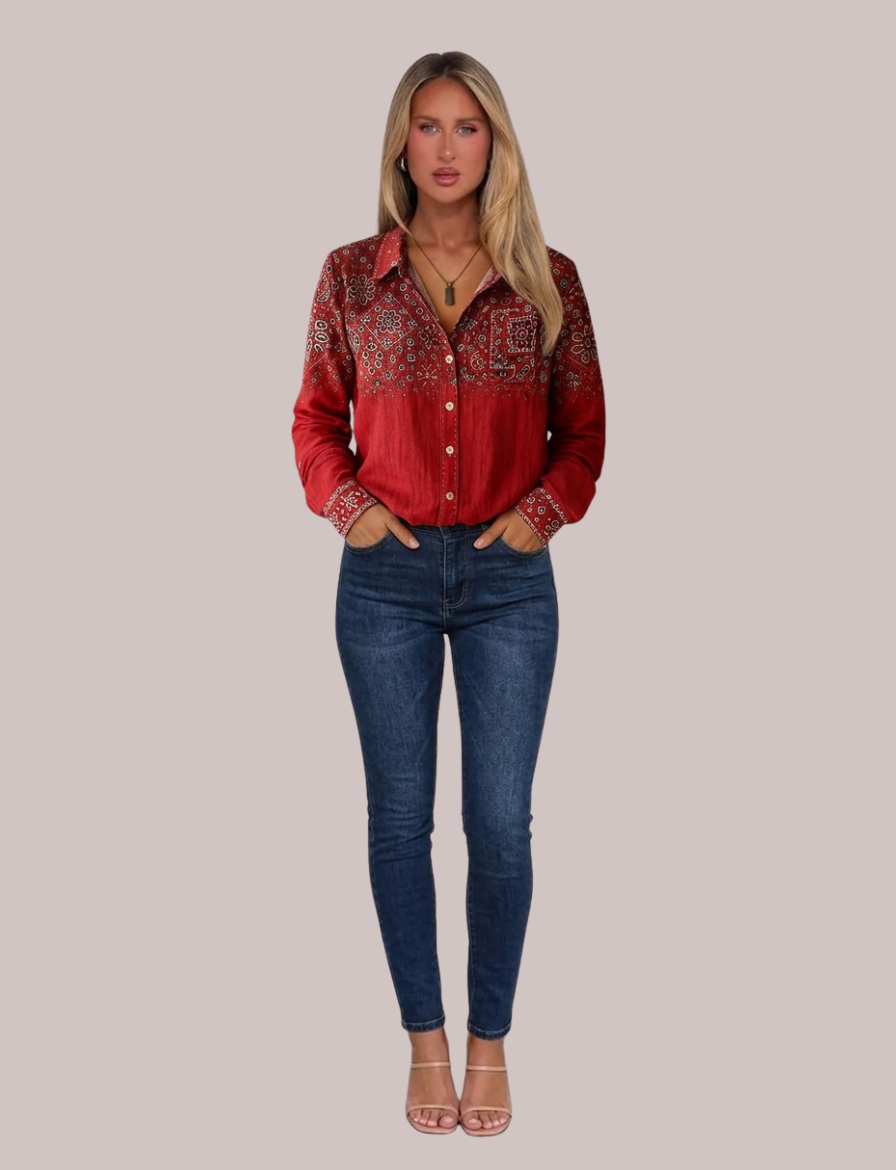 Ava Classic Button Shirt | Collared Long Sleeve