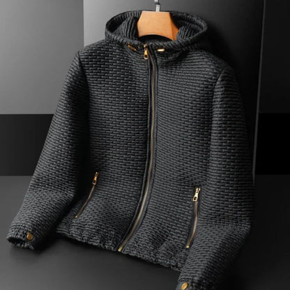 Oscar Quilted Hooded Jacket | Casual Zip-Up Gold-Tone Jacket