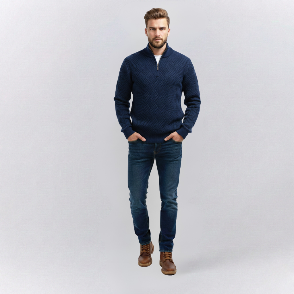 Oliver Regular Fit Polo Sweater | Collared Long Sleeve Hip-Length Polo Sweater