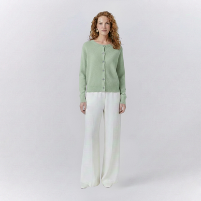 Isla Casual Fit Cardigan Sweater | Button Front Ribbed Sweater