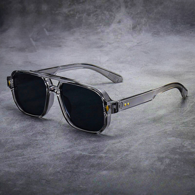 Bold Oversized Acetate Sunglasses with Double Bridge and Sculpted Frame