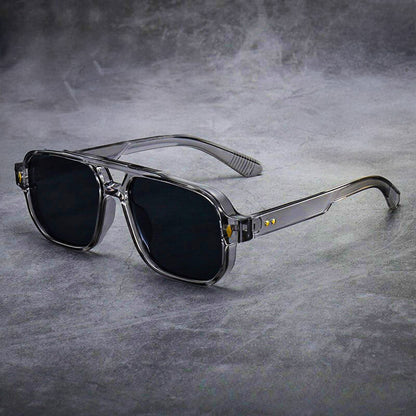 Bold Oversized Acetate Sunglasses with Double Bridge and Sculpted Frame