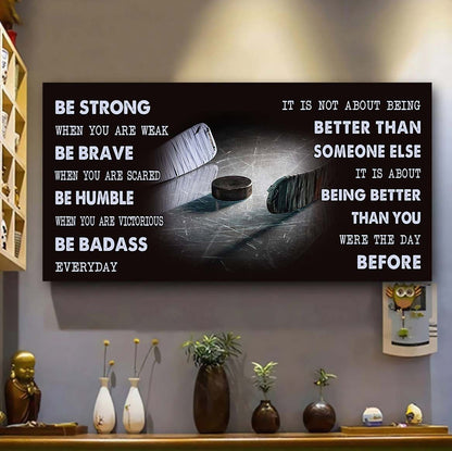 CourtKings™ Motivation Poster | It Is Not About Being Better Than Someone Else - Be Strong When You Are Weak