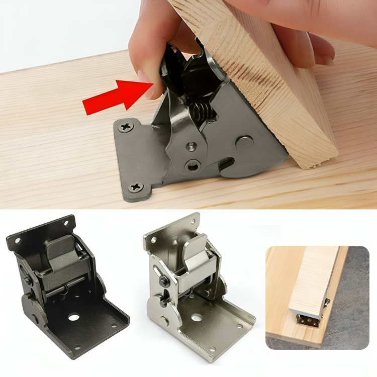 FlexiFix™ | 90-degree self-locking folding steel furniture hinges (x2)