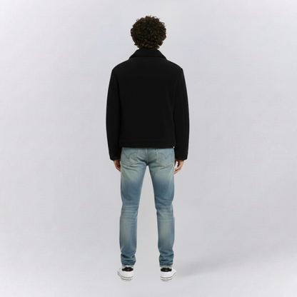 Oscar Relaxed Fit Sherpa Jacket | Collared Button Front Sherpa Jacket