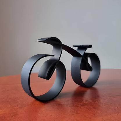 Modern Metal Bicycle Sculpture With Abstract Design