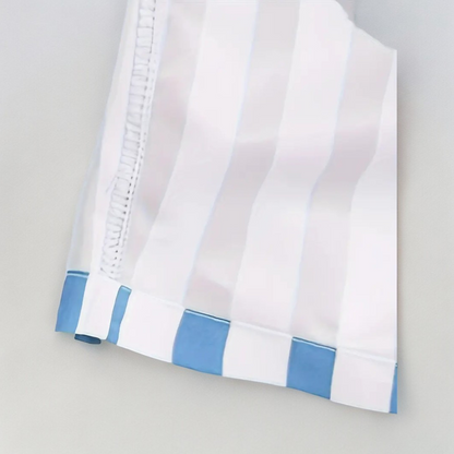 Jean-Paul Elevated Vertical Stripe Mid-Thigh Relaxed Shorts