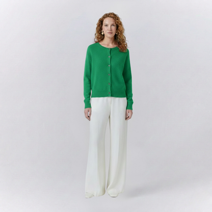 Isla Casual Fit Cardigan Sweater | Button Front Ribbed Sweater