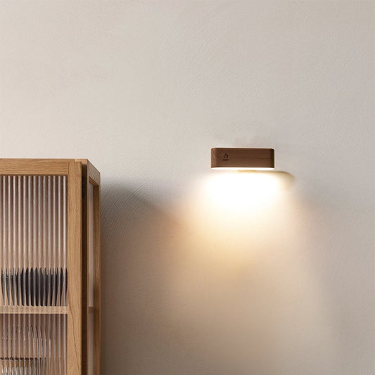 Solid wood desk lamp with magnetic charging