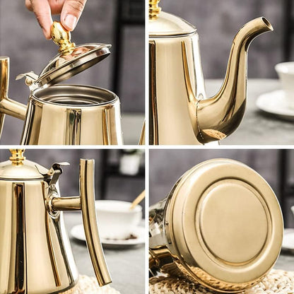 Modern Stainless Steel Teapot with Infuser