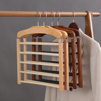 Walnut Wood Multi-Bar Pant Hanger