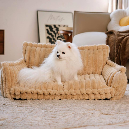 Contemporary Plush Dog Sofa Bed With Neck Support