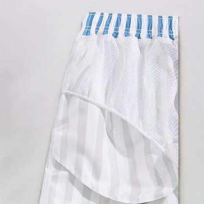 Jean-Paul Elevated Vertical Stripe Mid-Thigh Relaxed Shorts