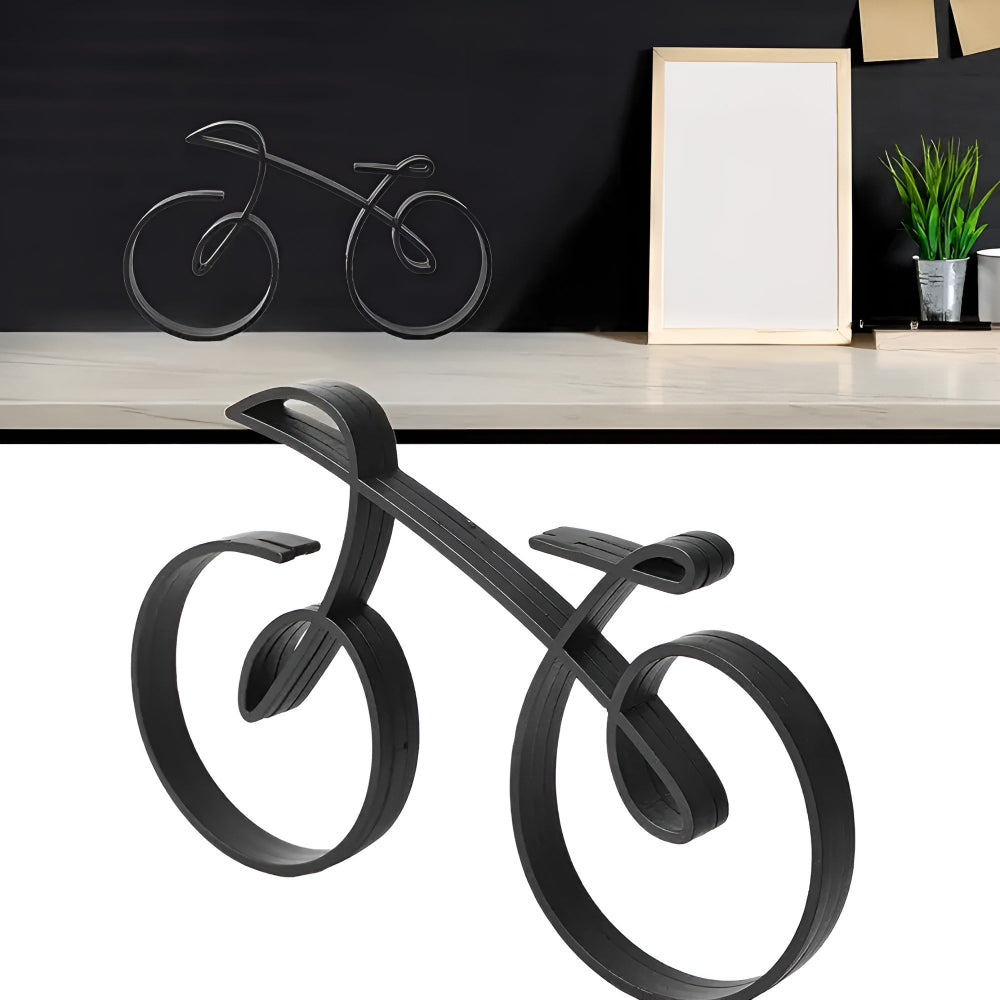 Modern Metal Bicycle Sculpture With Abstract Design
