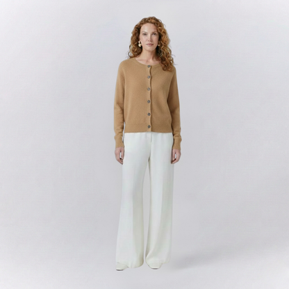 Isla Casual Fit Cardigan Sweater | Button Front Ribbed Sweater