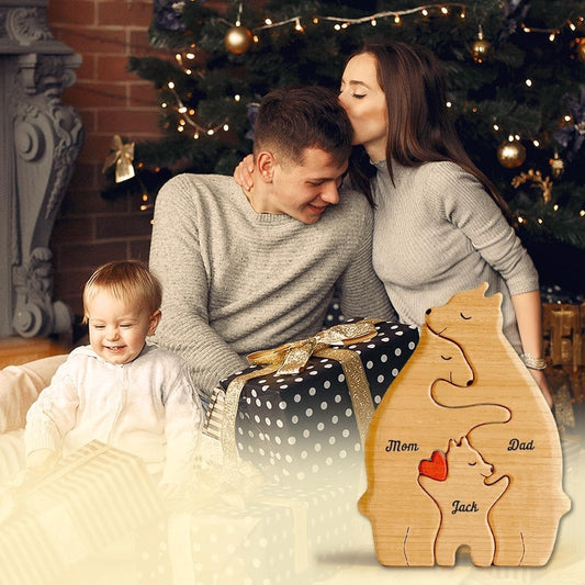 HeartHug™ | Personalized Wooden Bear Art Puzzle - We Are One