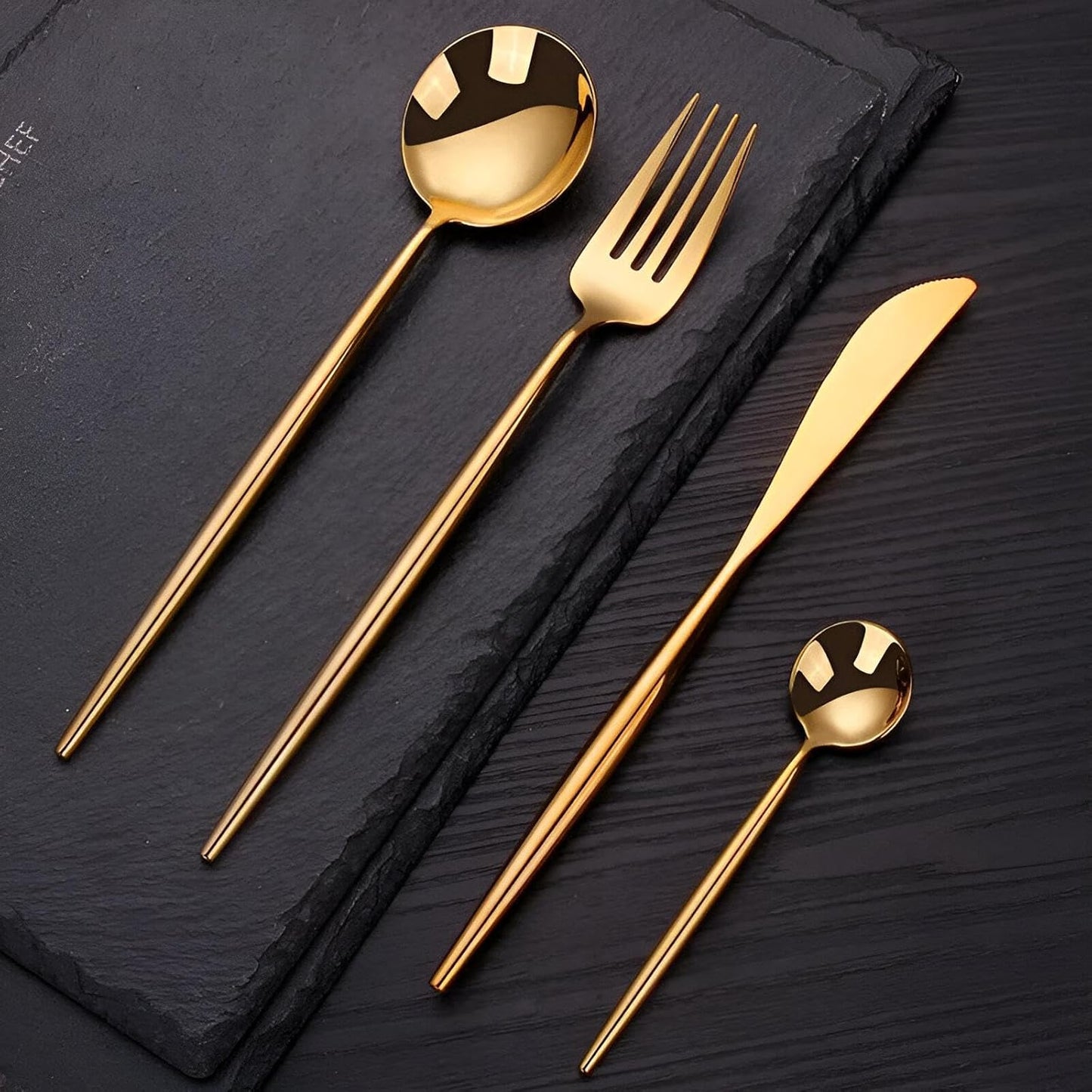 Matte Gold Flatware Set