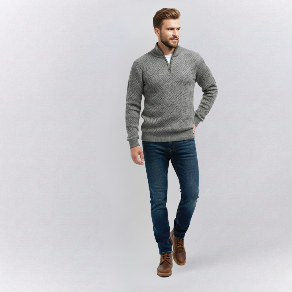 Oliver Regular Fit Polo Sweater | Collared Long Sleeve Hip-Length Polo Sweater