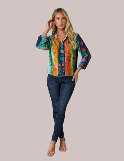 Ava Classic Button Shirt | Collared Long Sleeve