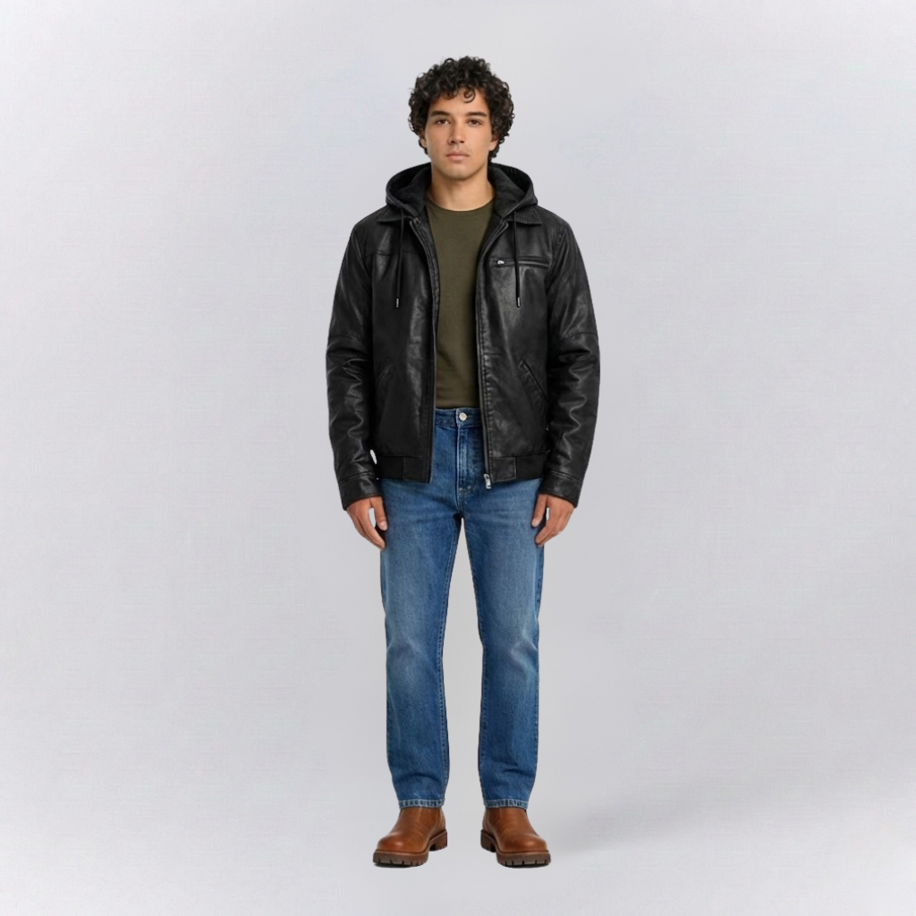 Oliver Hooded Jacket | Zipper Drawstring Hooded Jacket