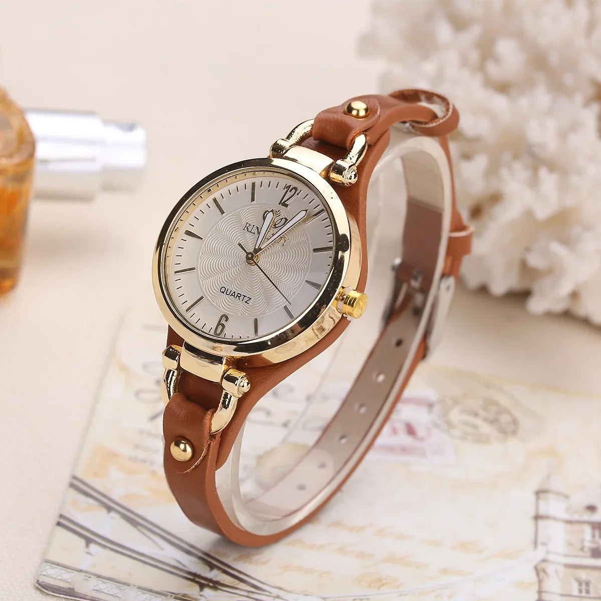 Isla Adjustable Fit Wristwatch | Geometric Round Dial Wristwatch