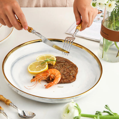 Natural Bamboo Handle Cutlery Set