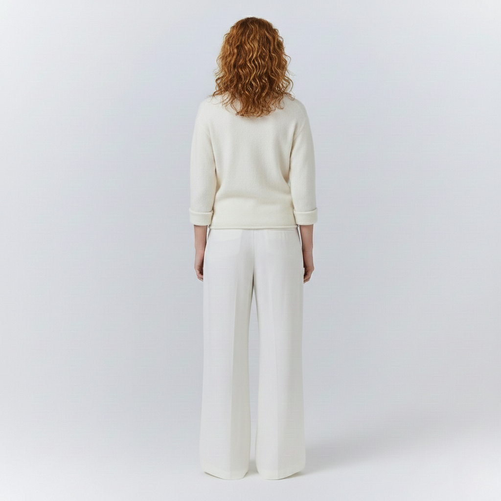 Isla Relaxed Wrap Sweater | Ribbed V-Neck Hip-Length Sweater