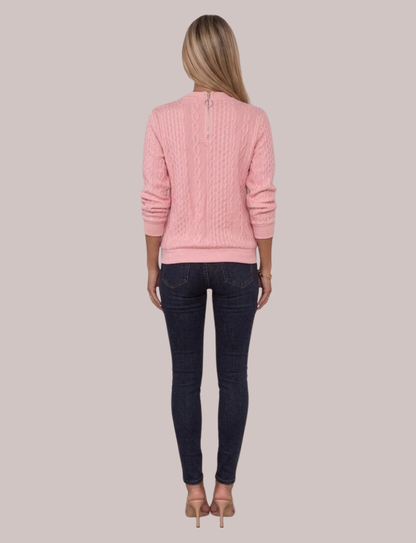 Luna Cable Knit Pullover | Zip Neck Sweater