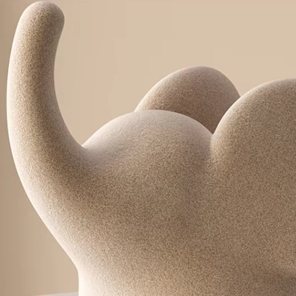 Modern Resin Elephant Figurine With Uplifted Trunk