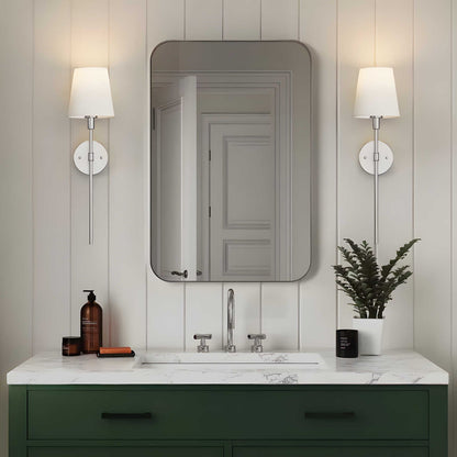 Modern Brass Wall Lamp with Tapered Shade