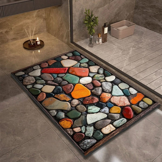 Eclectic Stone-Like Textured Bath Mat