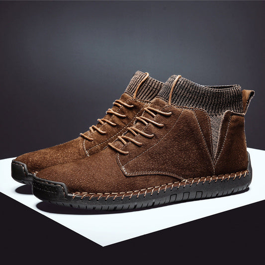 Joseph Ankle-High Chukka Boots | Lace-Up Knit Collar Boots