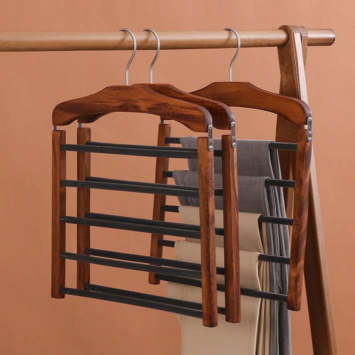 Walnut Wood Multi-Bar Pant Hanger