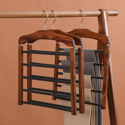 Walnut Wood Multi-Bar Pant Hanger