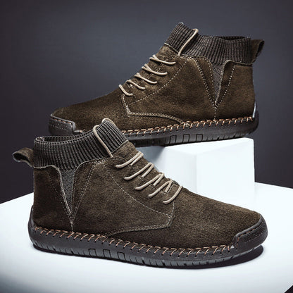 Joseph Ankle-High Chukka Boots | Lace-Up Knit Collar Boots