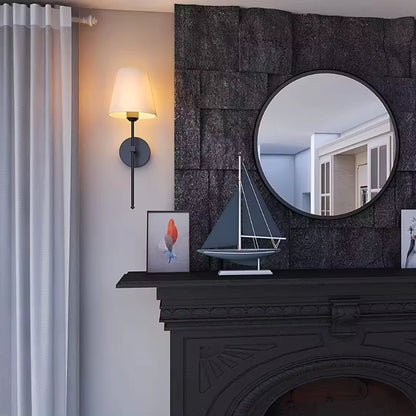 Modern Brass Wall Lamp with Tapered Shade