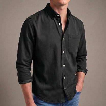 Cavell Tailored Button-Down Shirt with Classic Collar and Pocket