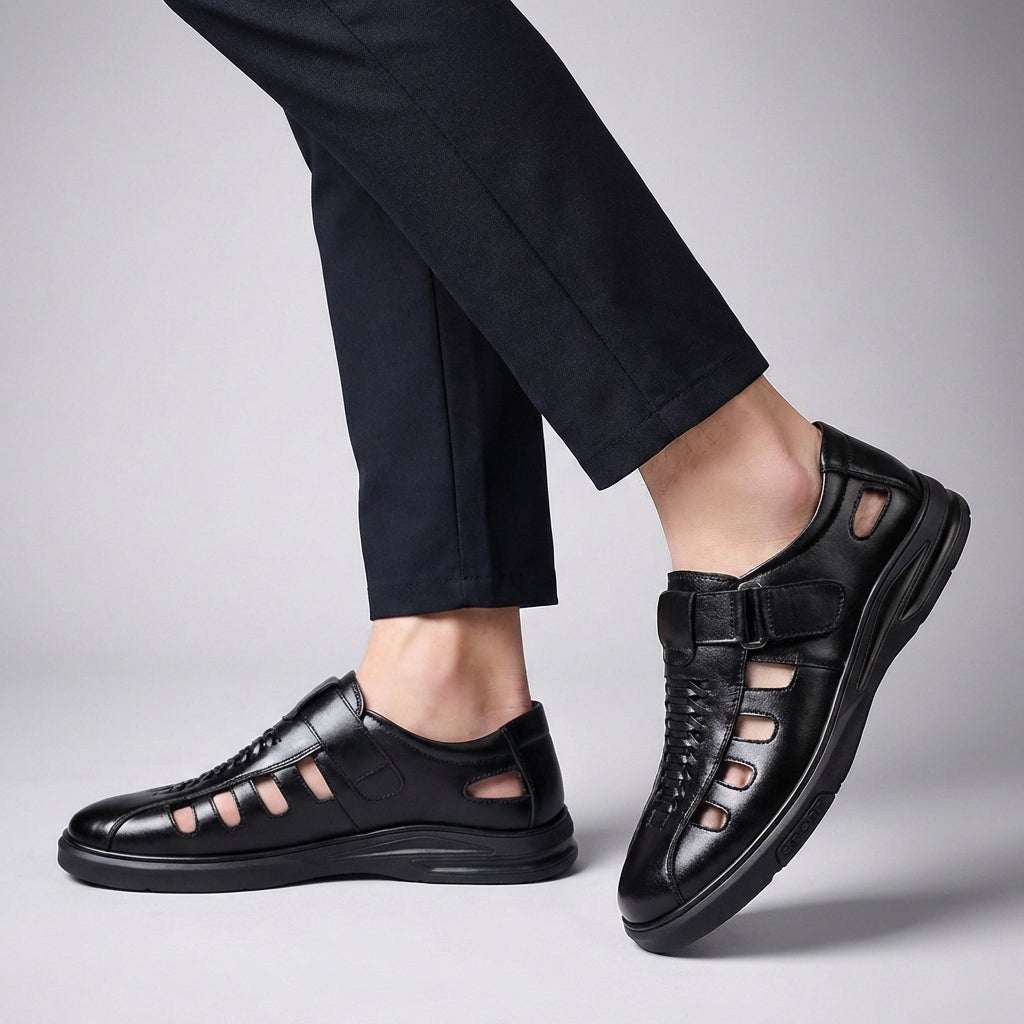 Marcellus Fisherman Sandals with Woven Detailing and Sport Sole