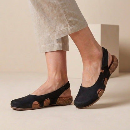 Refined Slingback Sandals with Sculpted Footbed and Side Cutouts