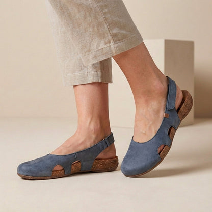 Refined Slingback Sandals with Sculpted Footbed and Side Cutouts