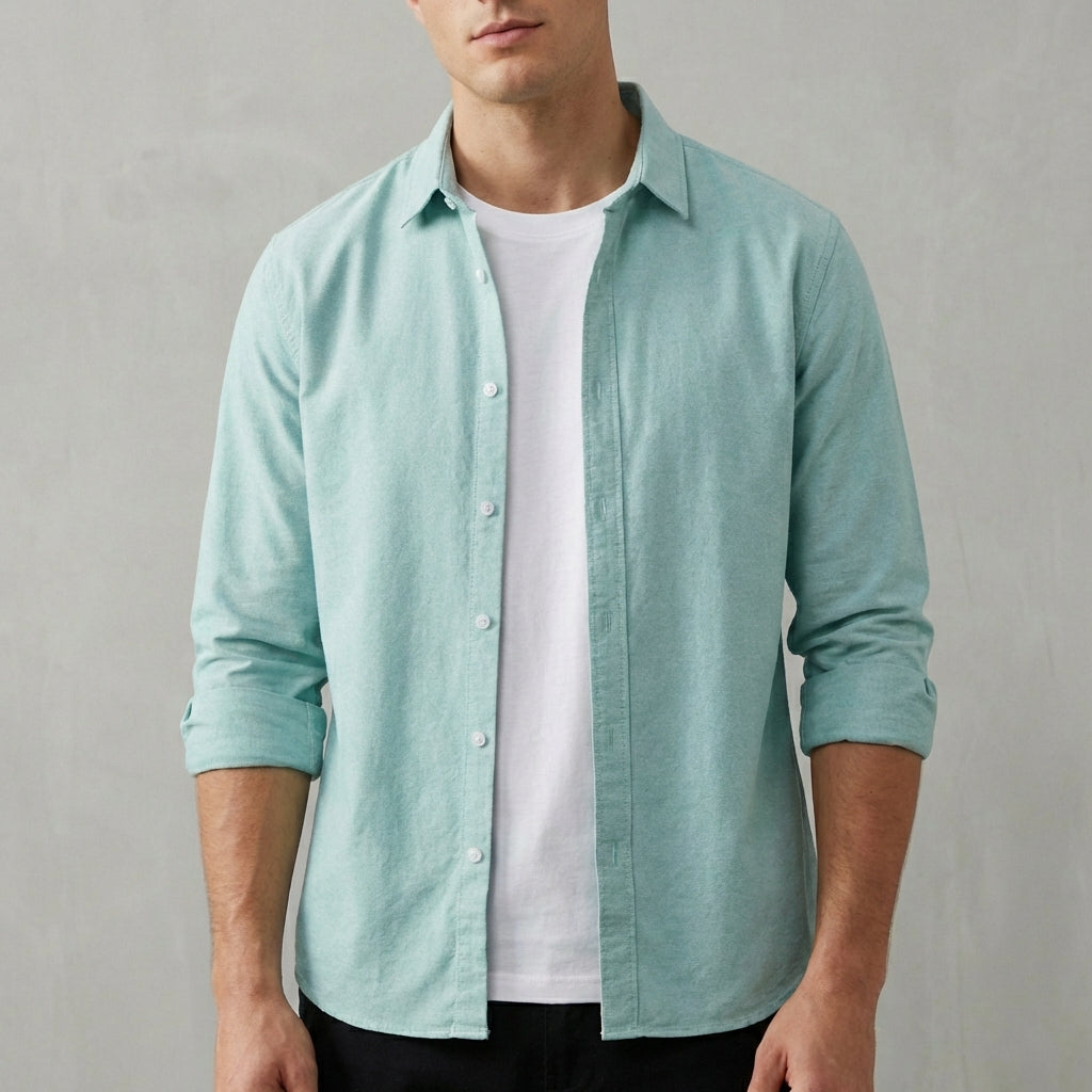Laurence Relaxed Button-Down Shirt with Shirttail Hem