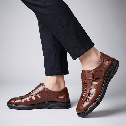 Marcellus Fisherman Sandals with Woven Detailing and Sport Sole