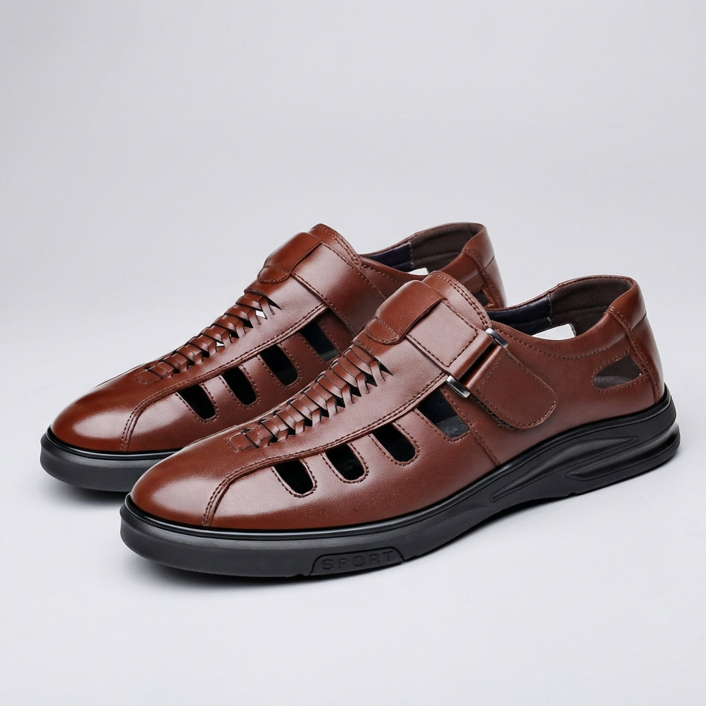 Marcellus Fisherman Sandals with Woven Detailing and Sport Sole