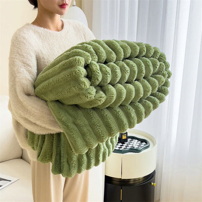 Contemporary Plush Faux Fur Throw Blanket