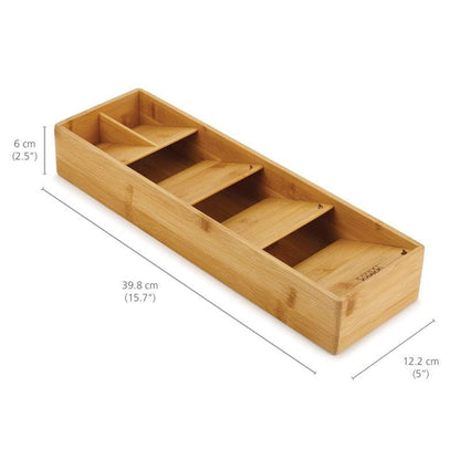 Minimalist Bamboo Cutlery Organizer with Multi-Compartment Design