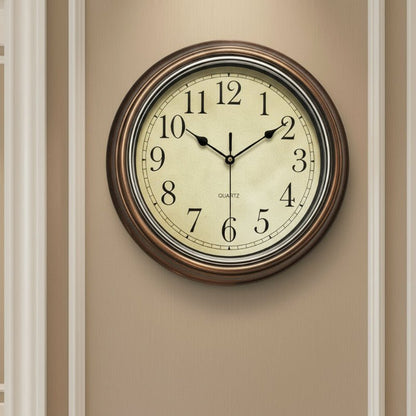 Traditional Bronze Frame Wall Clock With Quartz Movement