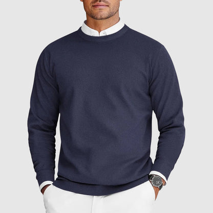 Thomas Ribbed Textured Knit Crewneck Sweater | Solid Long Sleeve Sweater