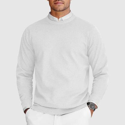 Thomas Ribbed Textured Knit Crewneck Sweater | Solid Long Sleeve Sweater